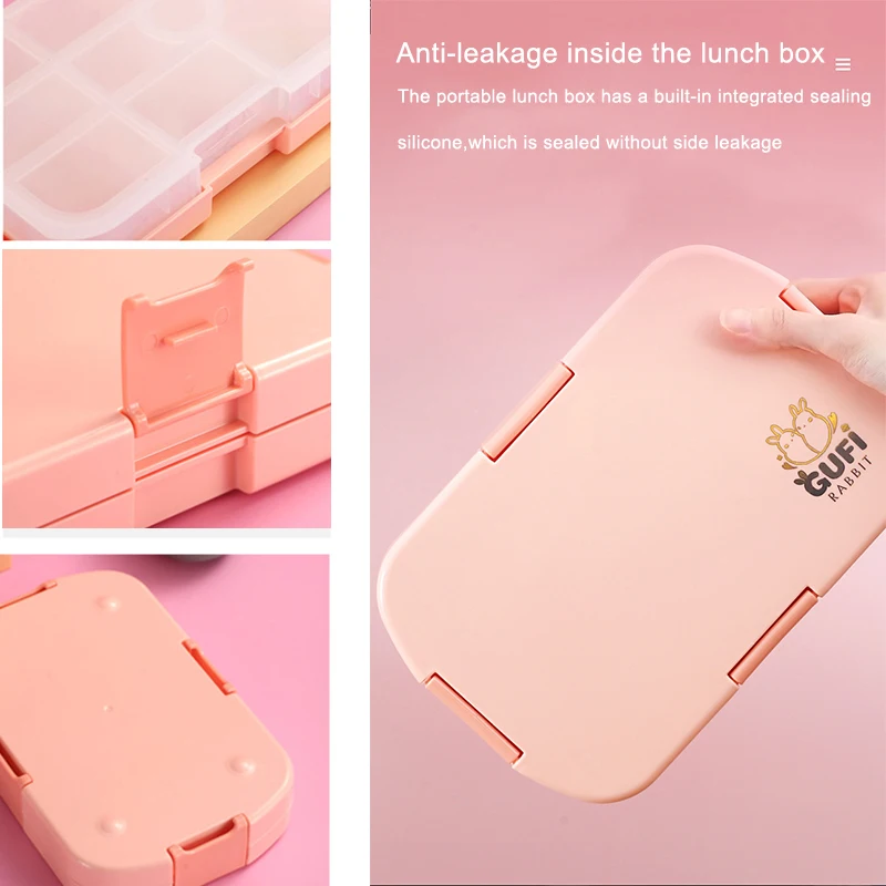 

Portable Rectangular Lunch Box 920ml Bento Plastic Healthy Material Food Storage Tableware Lunch Container