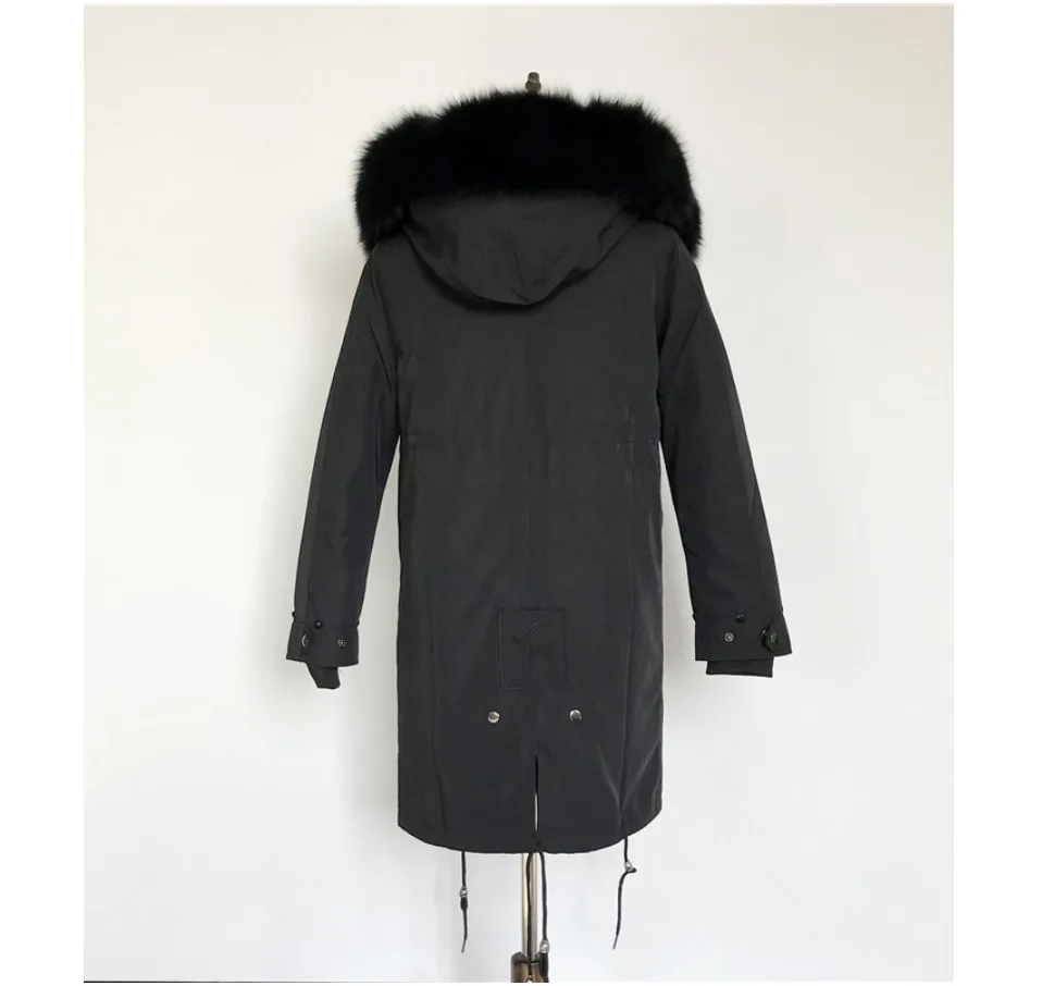 CKMORLS женские парки с натуральным мехом зимняя верхняя одежда с черным лисьим меховым воротником длинные 80 см меховые пальто модная куртка в уличном стиле размера плюс