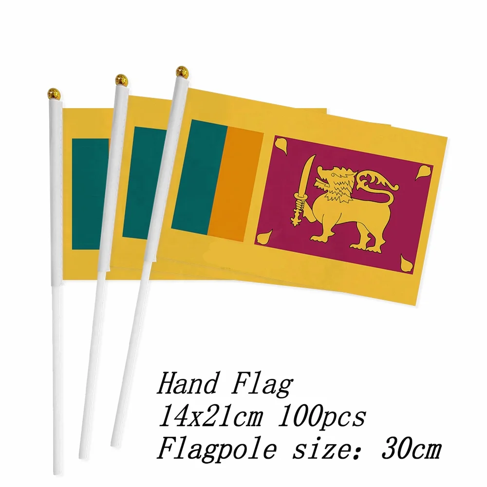 Ручной флаг zwjflagshow из Шри-Ланки 14*21 см 100 шт. маленький ручной полиэстера с