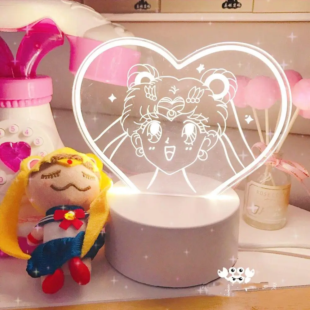 Искусственная знаменитость аниме Новинка Kawai Сейлор Мун девушка светодиодная