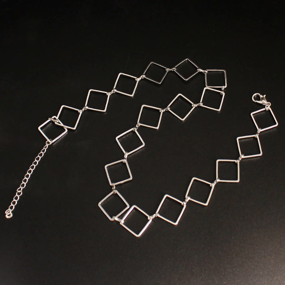 Креативное полое квадратное ожерелье цепочка для воротника простое