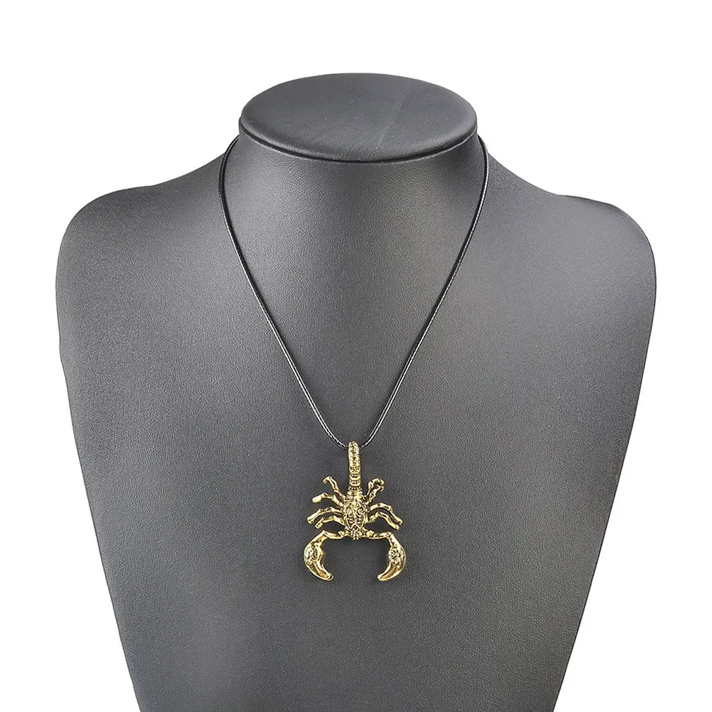 Ретро Мужские насекомые Кулон Колье с кулоном в виде скорпиона
