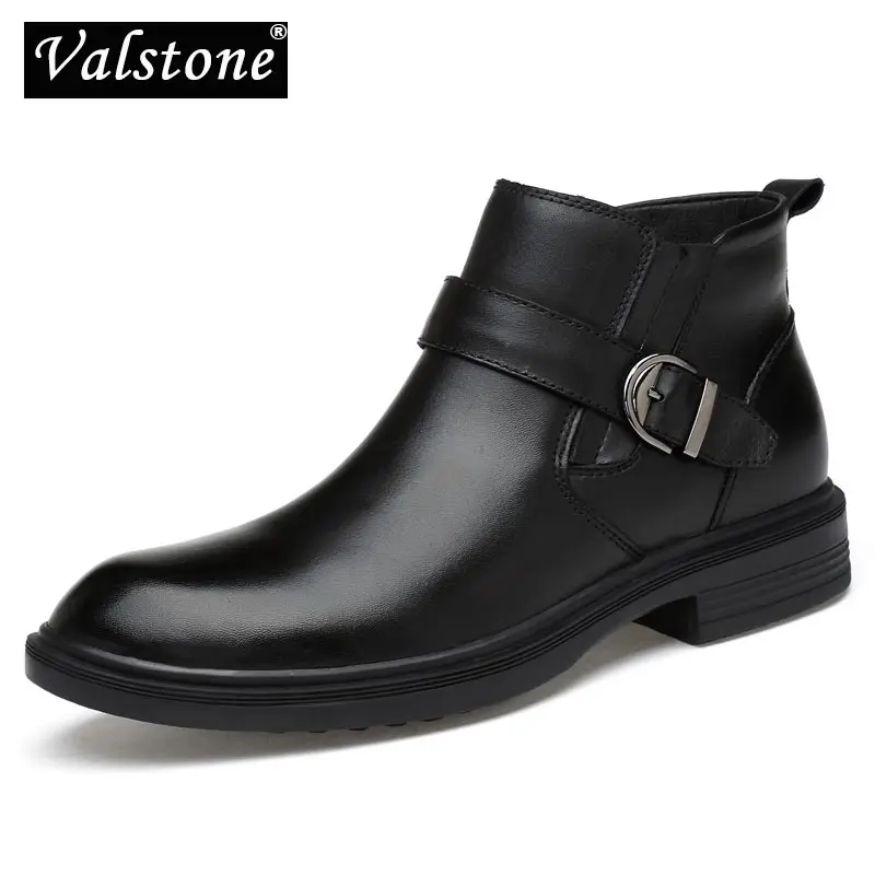Ботинки Valstone мужские из натуральной кожи Повседневная Теплая обувь на плоской