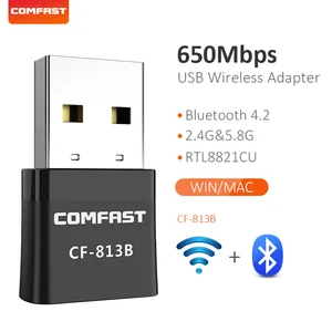 new 650mbps mini wireless wifi adapter bluetooth4 2 usb dual band network card rtl8821cu 2 45 8g black wifi adapter ac for pc free global shipping