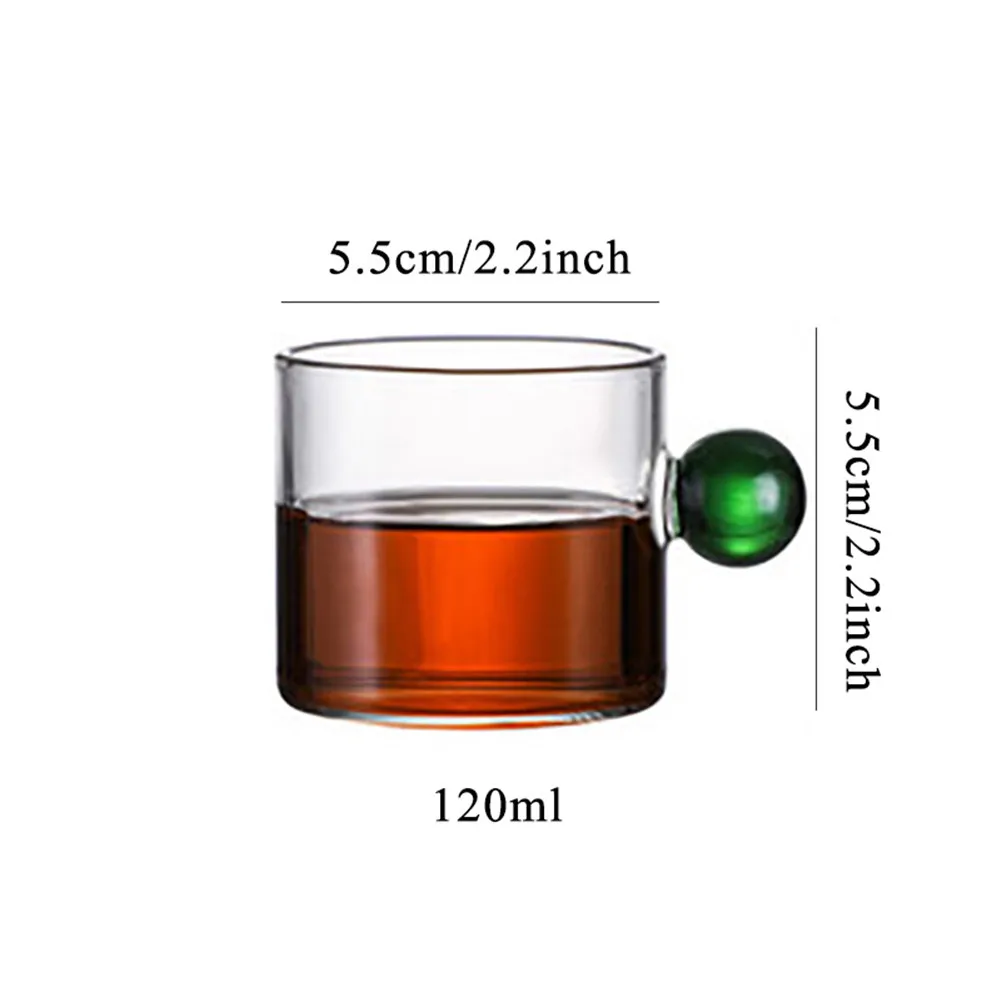 INS Style Coffee Cup with Glass Ball Handle Small Capacity Tea Water Saucer Espresso Steak Juice Bucket Home Drinkware | Дом и сад
