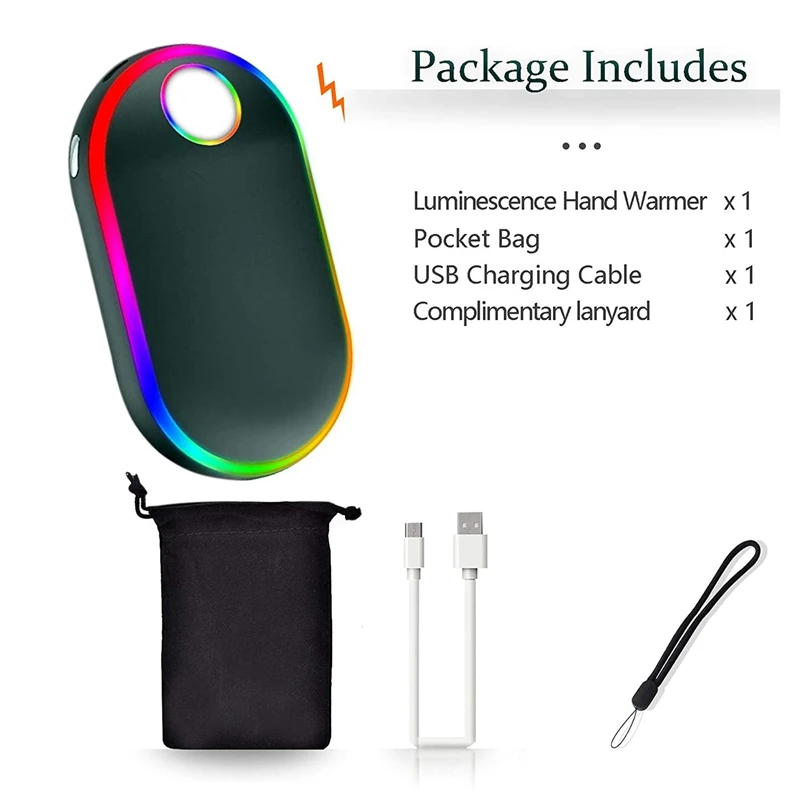 Светящиеся электрические грелки для рук 10000 мАч перезаряжаемые портативные