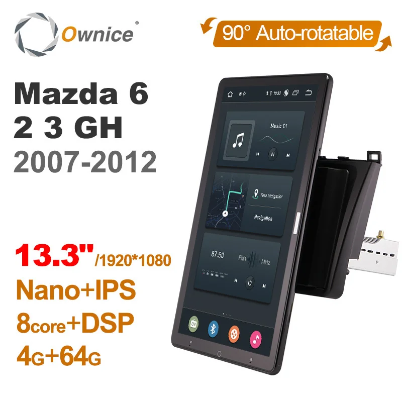 

Автомагнитола Ownicefor Mazda 6 2 3 GH 2007-2012, 1920*1080, Android, 13,3 дюймов