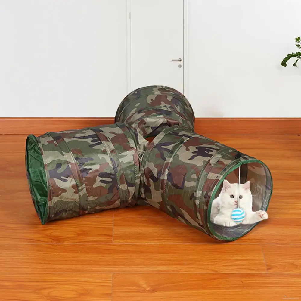 80x30x25cm Забавный туннель для кошек из полиэфирного волокна, туннельные трубы для кошек, складной туннель с 1 отверстием, игрушки для кошек, игрушки для кроликов, игровой туннель - Цвет: 80x30x25cm