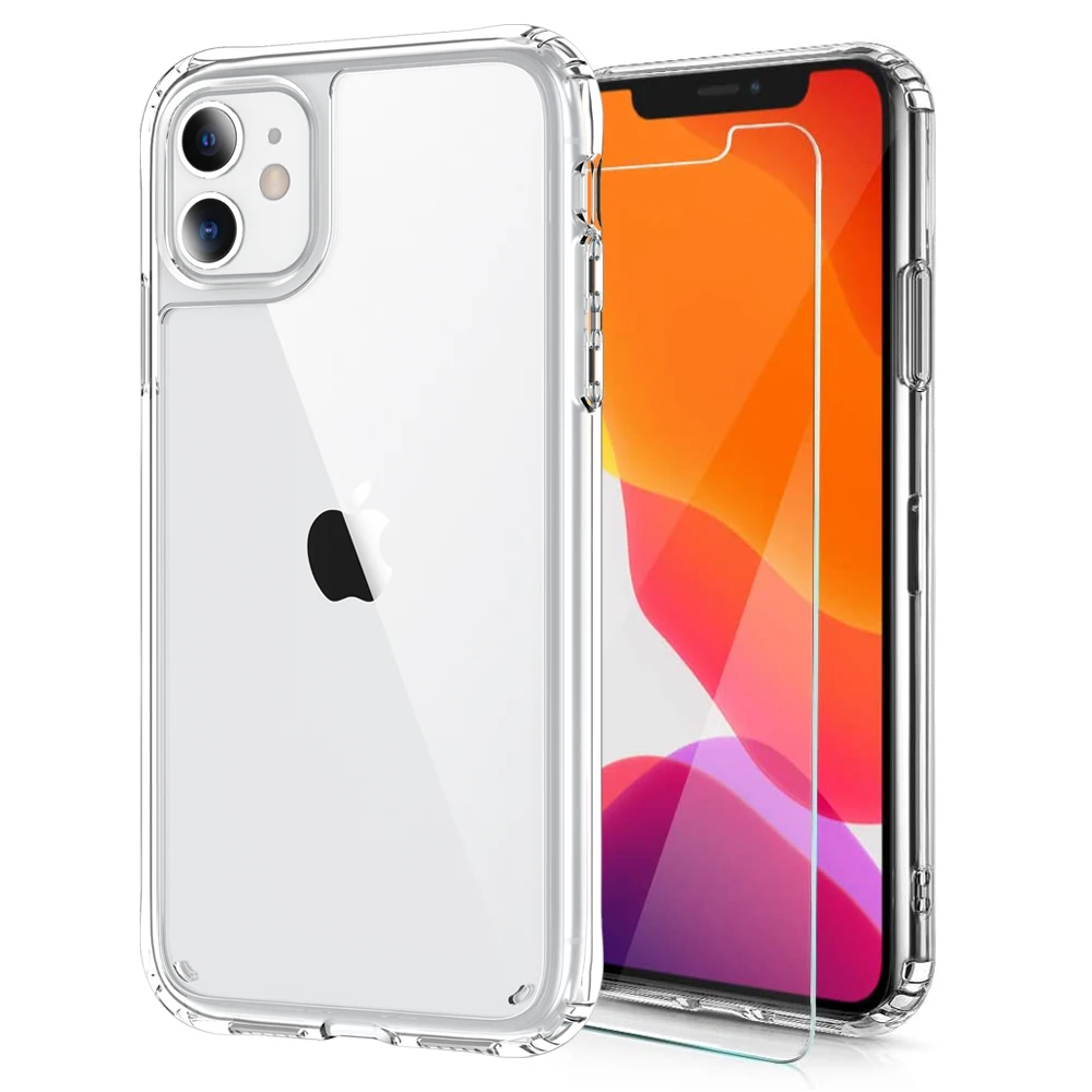 Чехол для iPhone 11 Pro XR с защитной пленкой из закаленного стекла [1 упаковка]