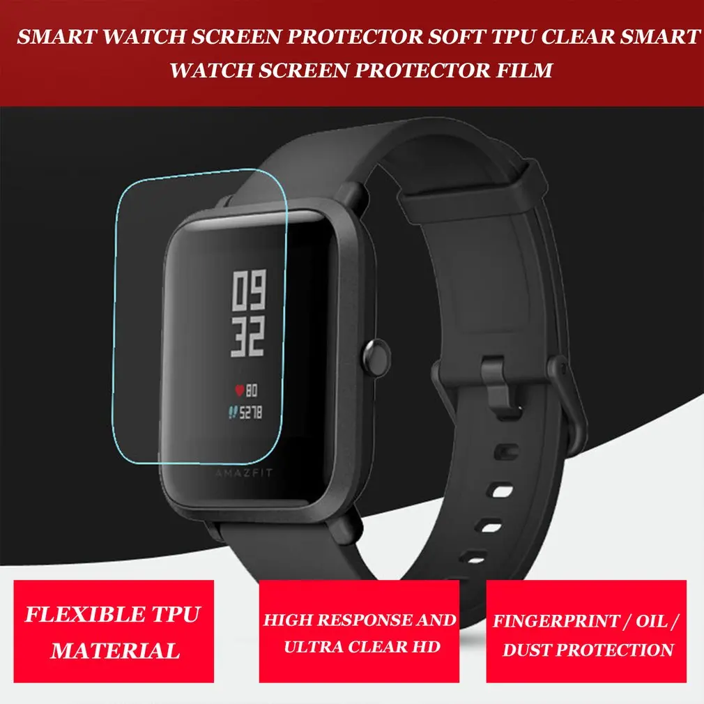 Soft TPU HD Clear Protective Film Guard For Xiaomi Huami Amazfit Bip BIT PACE Lite Smart Watch Full Screen Protector Cover Tool color youth smart watch pc protective cover for huami amazfit bip bit frame shell smart watch for xiaomi huami amazfit bip bit