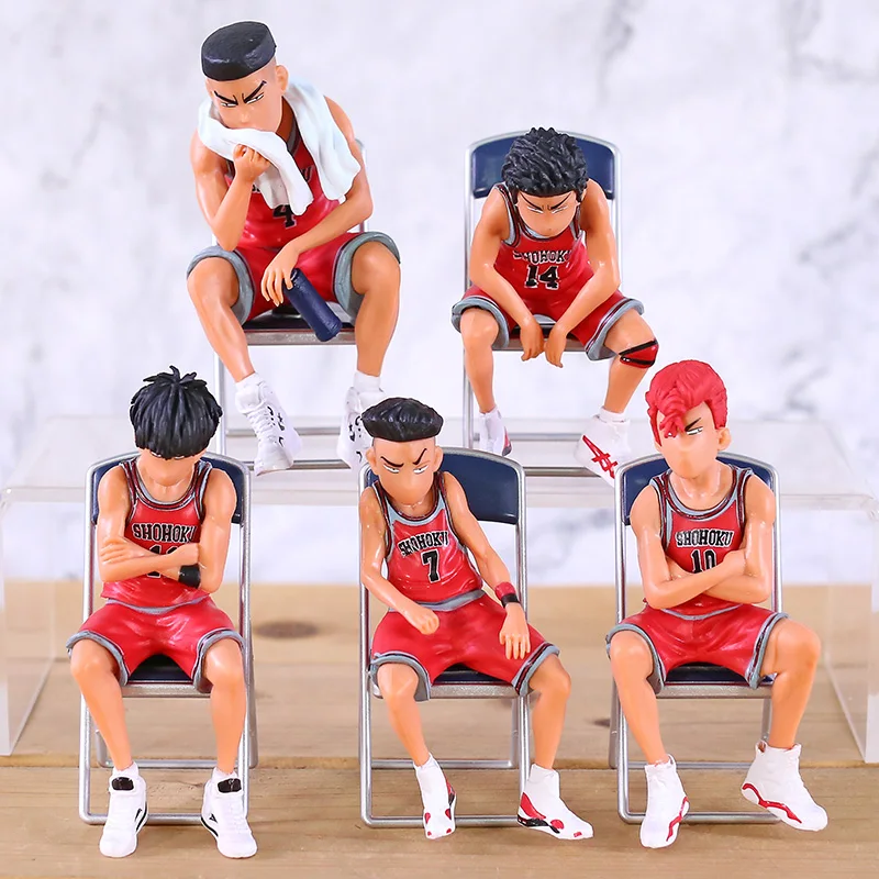 

Anime Slam Dunk Shohoku Basketball Team Hanamichi Rukawa Akagi Miyagi Mitsui PVC Figures Brinquedo Toys 5pcs/set