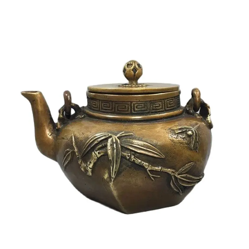 

Chinese Old Copper Collection Pure Copper Bamboo Wine Jug