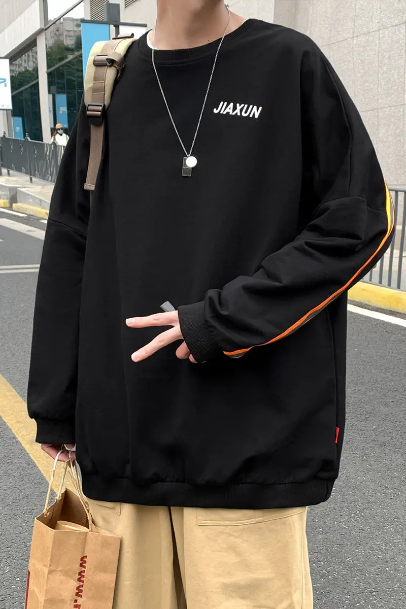 

Men's sweatshirts 2021 spring and winter new large size m-5xl bottoming sweatshirt loose casual round neck youth men's clothing