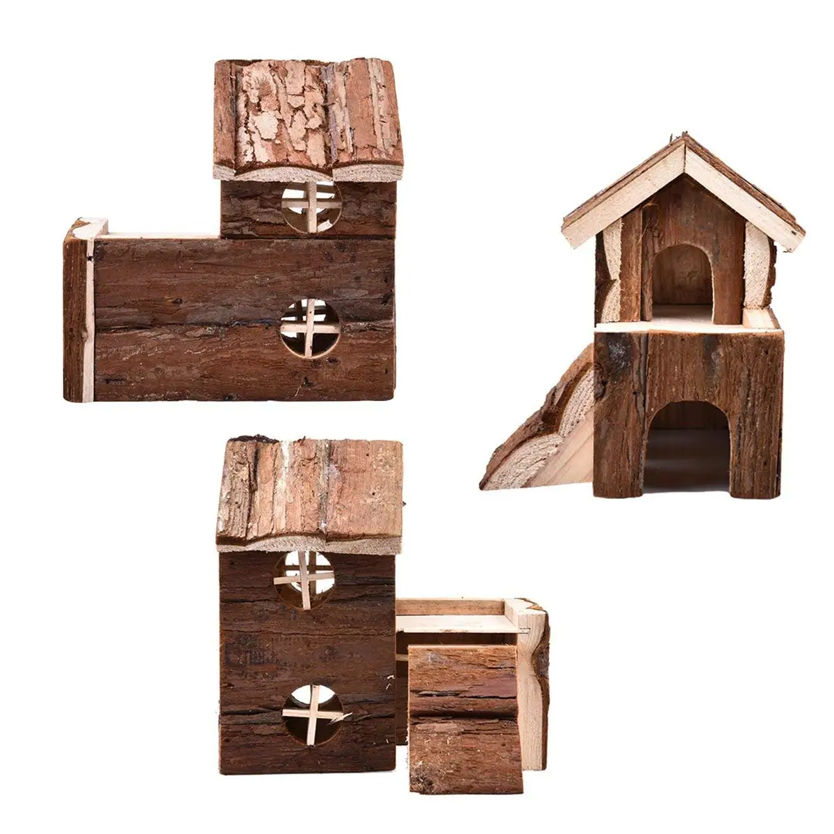 Деревянный домик для хомяка двухслойная хижина карликовой мыши крысы | Дом и сад