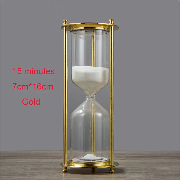 Gold small 15 30 минут песочные часы Металлические стеклянные песочные часы для дома кухня песок таймер портативные песочные часы кабинет Декор офисного стола подарок - Цвет: Gold small