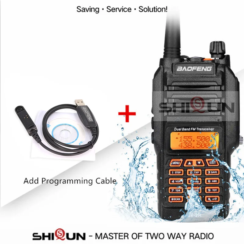 Add Program. Cable UV-9R IP67 Водонепроницаемый Dual Band 136-174/400-520 МГц Ham радио 10 км Baofeng 8 Вт иди и болтай Walkie Talkie “иди и 10 км UV-82 UV-5R UV-XR УФ 9R плюс - Цвет: Add Program. Cable