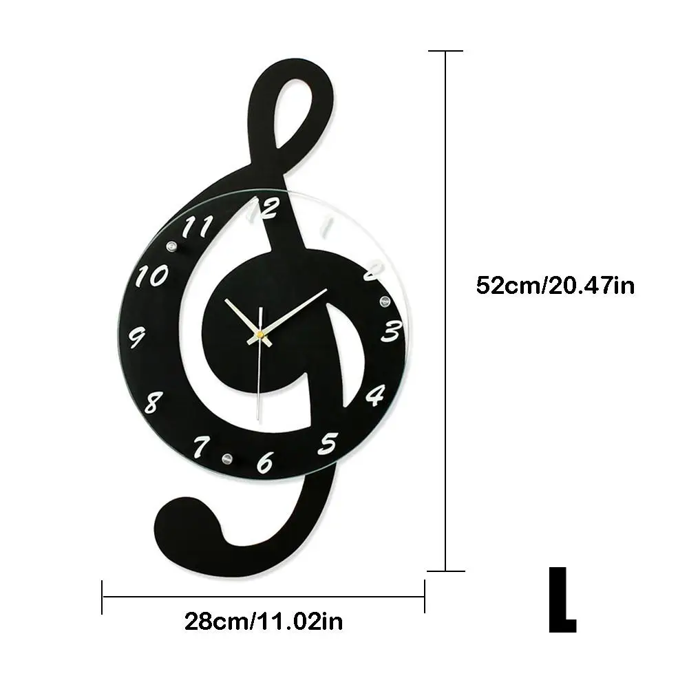 3D настенные часы G Clef с музыкальными нотами современные минималистичные