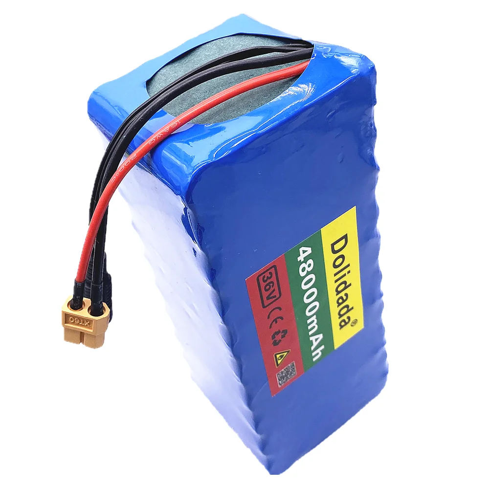 

Dolidada XT60 interface 36V battery 10S4P 48Ah battery pack 500W high power battery 42V48000mAh Ebike electric bike BMS