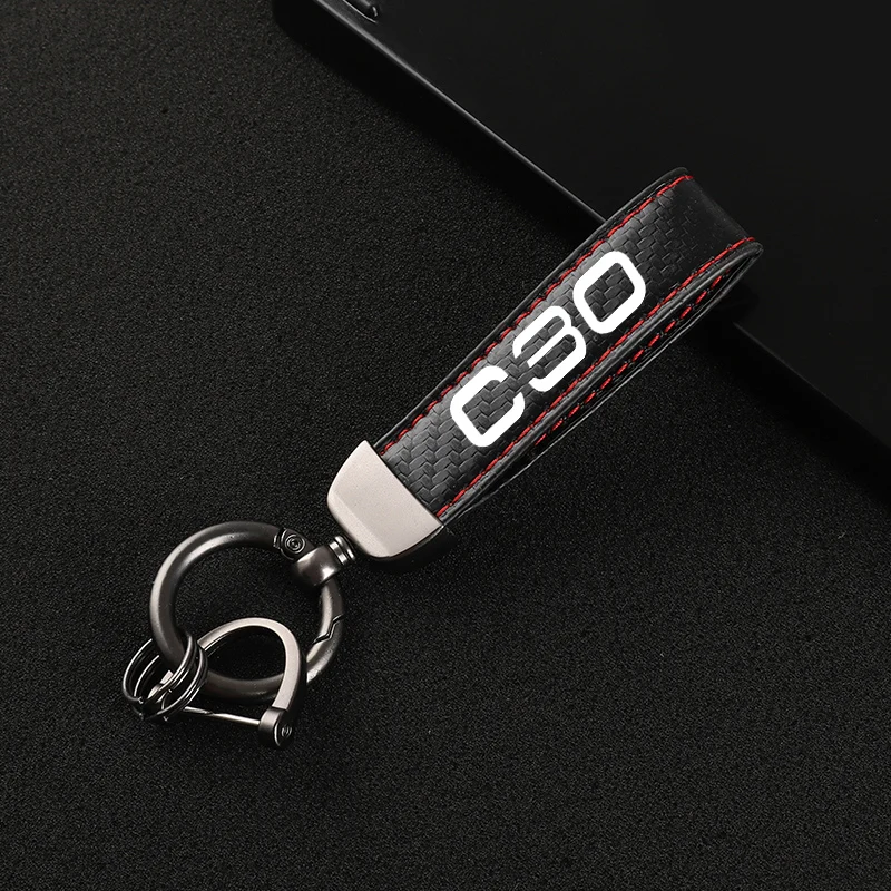 Высококачественный кожаный автомобильный брелок для ключей с поворотом на 360