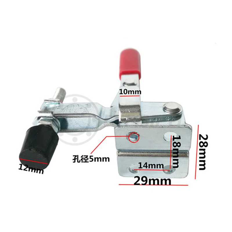 100Kg Anti-Slip U Shape Toggle Clamp Holding Capacity Push Pull Vertical/Horizontal Type for Hand Tool GH-102-B | Инструменты