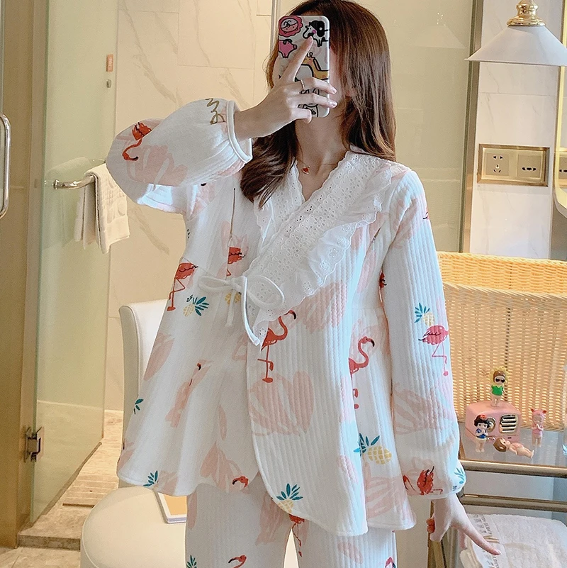 Комплекты одежды для сна беременных Модная хлопковая ночная рубашка кормящих