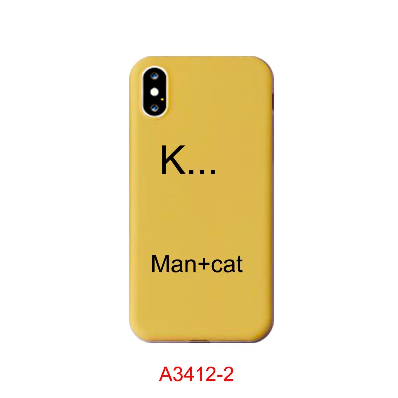 Модный чехол для телефона JAMULAR с буквенным принтом для iPhone X 11 Pro XS MAX X XR 7 6 6s 8 Plus, Матовая Мягкая задняя крышка из ТПУ с изображением кота, чехол
