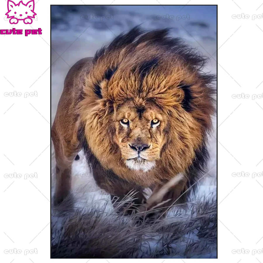 

5d diamond painting diy lion full square drill diamond embroidery round diamond mosaic DIY rhinestone painting home decoration