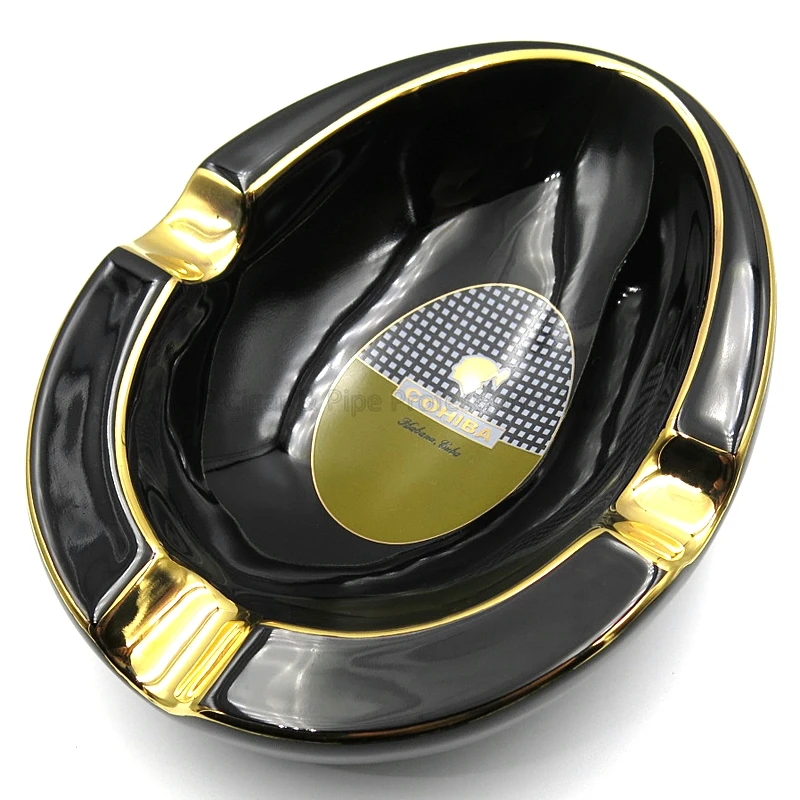 Пепельница COHIBA керамическая с 3 ясенями большая пепельница для сигар поднос дома