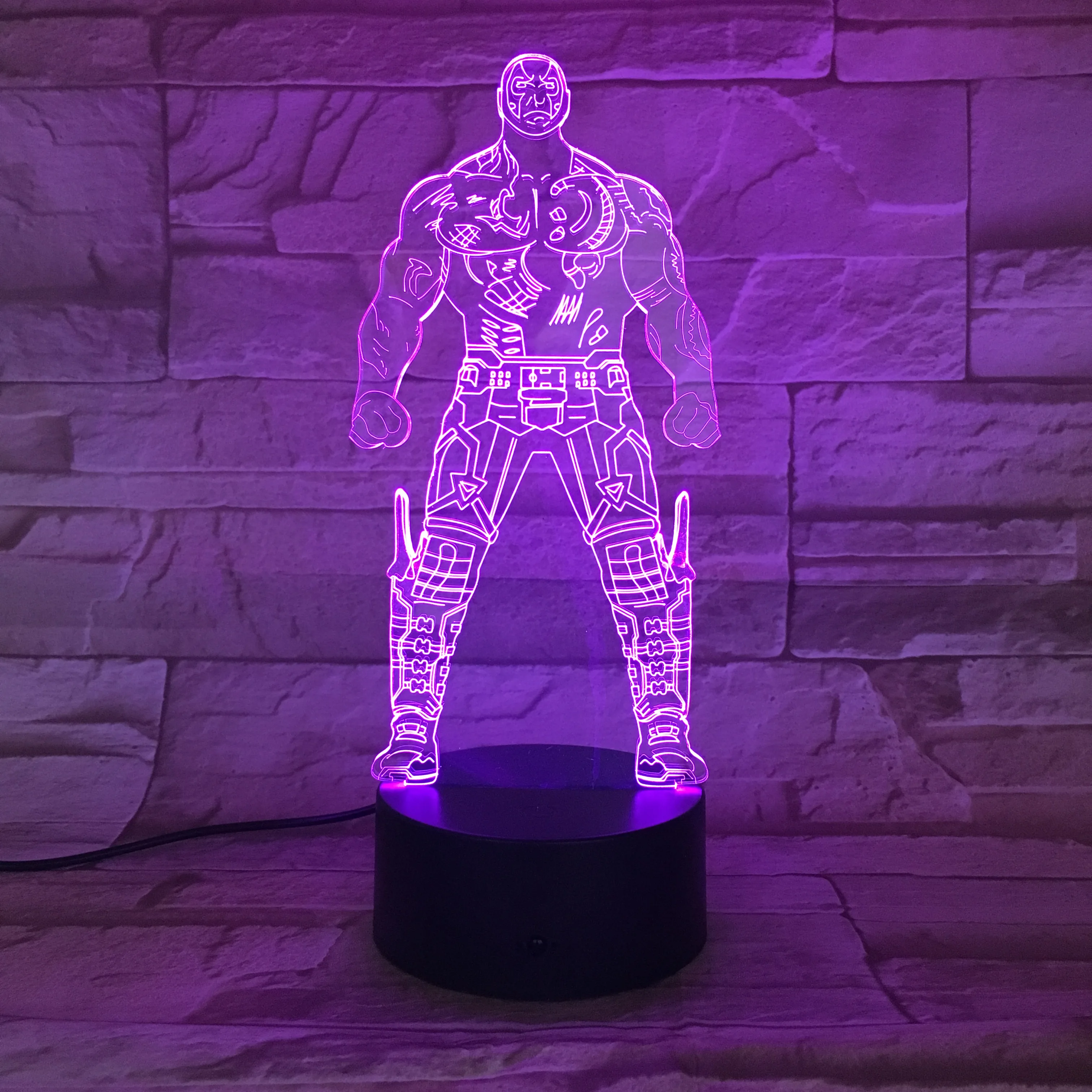 Disney Мстители 3D светодиодный Ночник светильник Drax Разрушитель 7 цветов меняющая