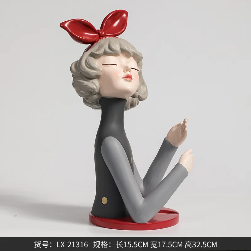 

Creative bow girl cup red wine shelf Restaurant wine cabinet decoration home accessories birthday gifts