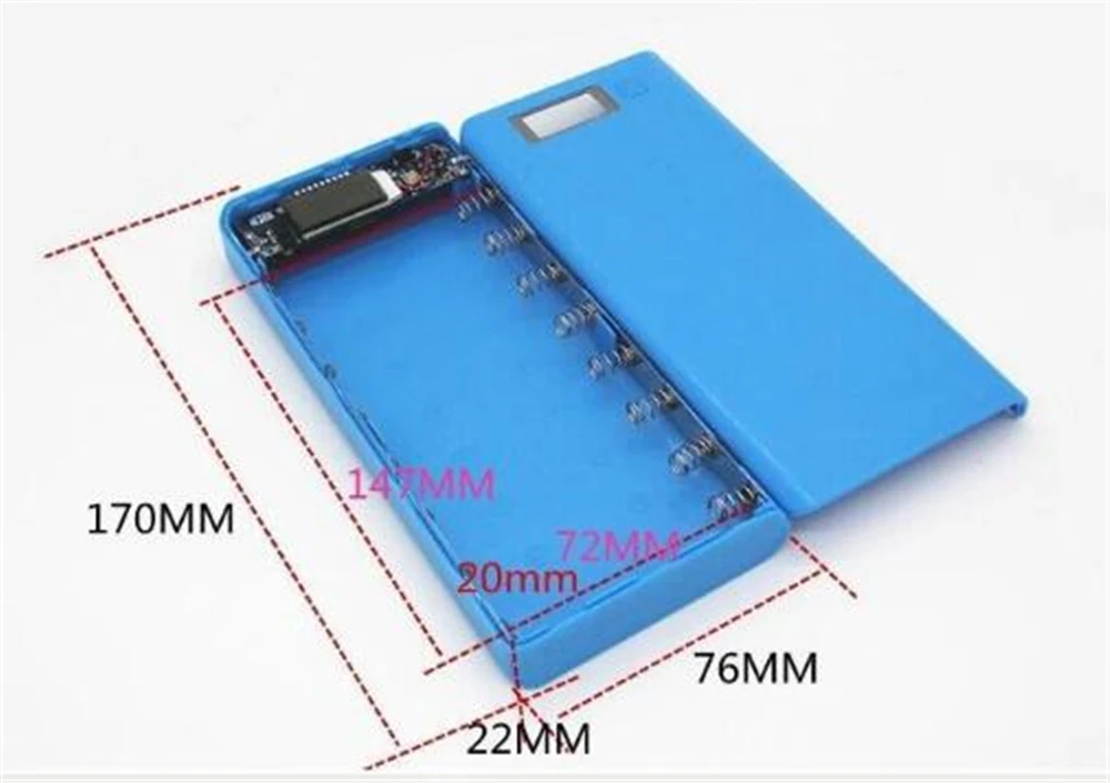 8X18650 блок питания зарядное устройство для мобильного телефона двойной USB DIY Корпус ЖК-дисплей 5 В