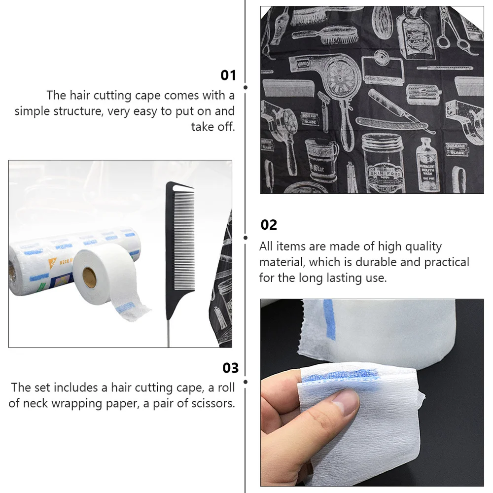 

1 Set Barber Hair Cutting Set Hair Cutting Scissors Shawl Neck Wrapping Paper