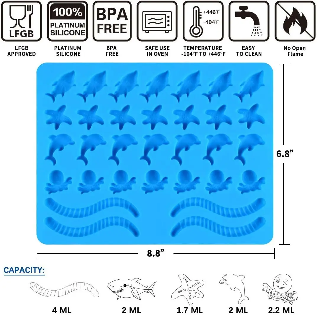 Силиконовая форма для шоколадных конфет силиконовая в виде червей Starfishs