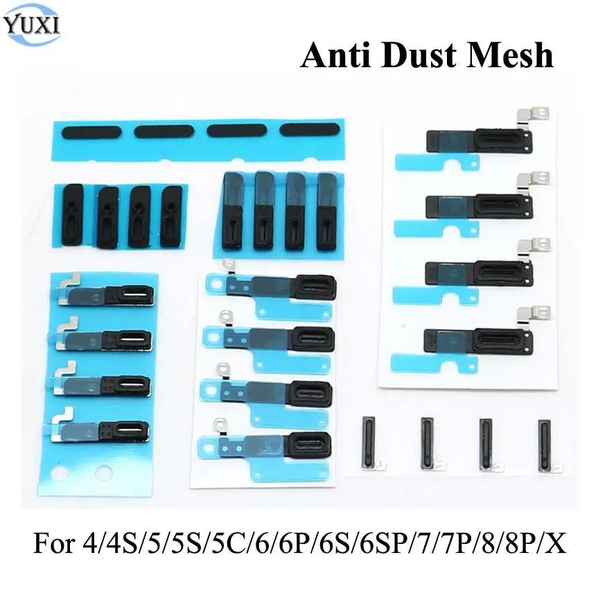 YuXi 20pcs For iPhone 4 4S 5 5S 5C 6 6S 7 8 Plus X Inner Earpiece Ear Speaker Anti Dust Grill Mesh with Rubber Gasket Adhesive | Мобильные