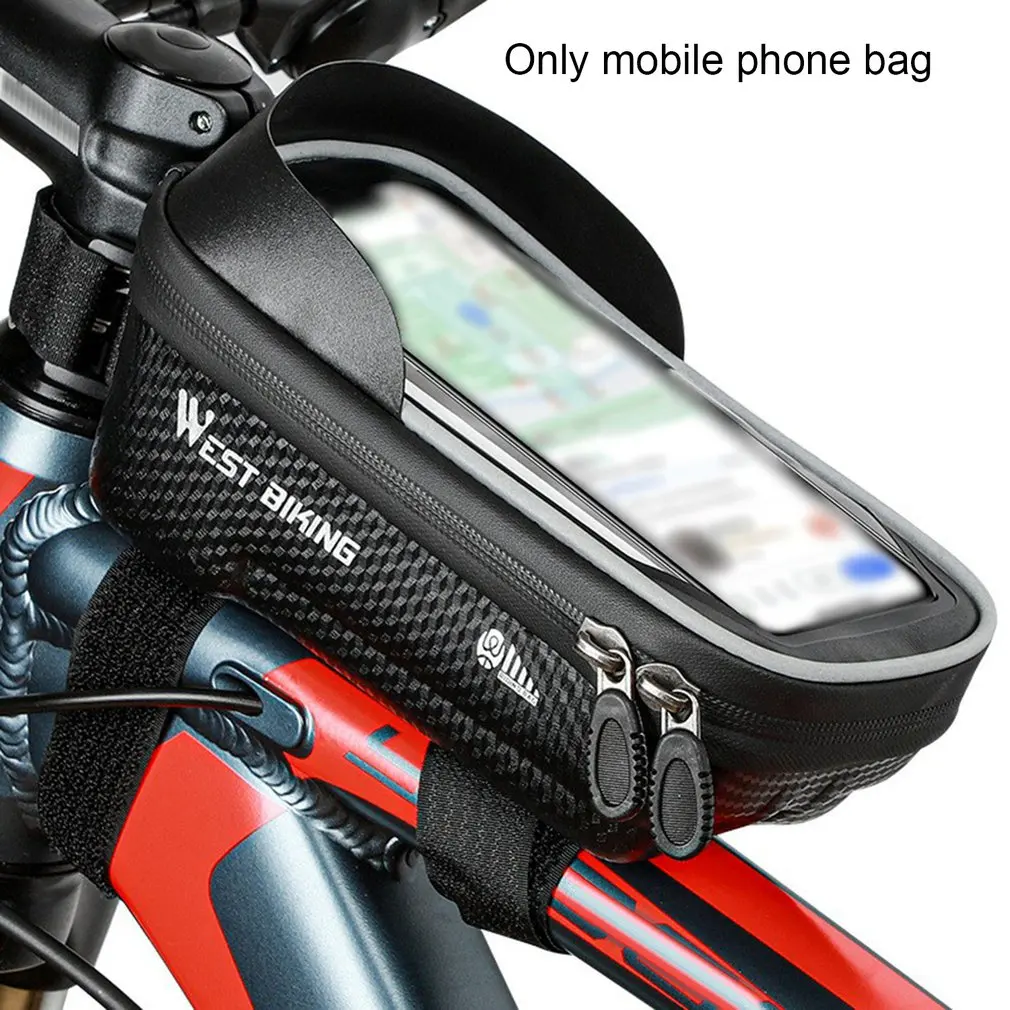 

2021 Bicycle Bag Frame Front Top Tube Cycling Bag Waterproof 7.0in Phone Case Touchscreen Bag MTB Pack Bike Accessories