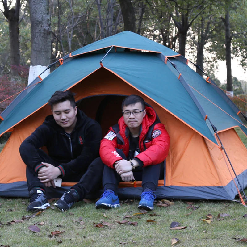 Палатка для кемпинга на 3-4 человек автоматическая водонепроницаемая и