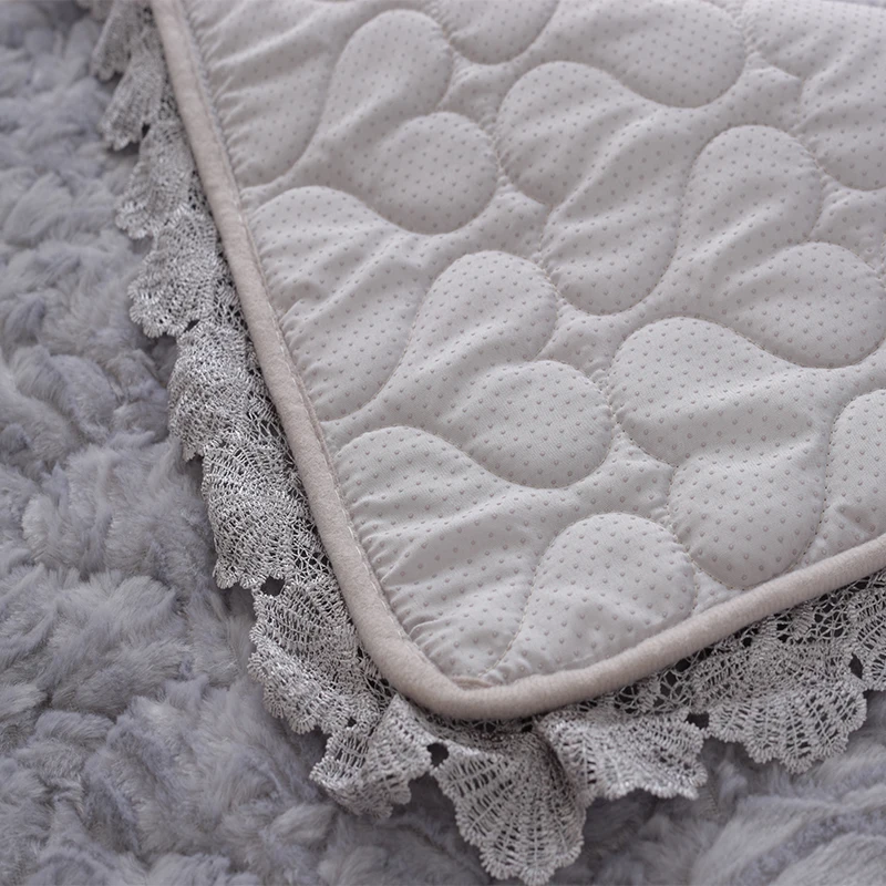 1 шт. толстый фланелевый чехол для дивана с кружевными краями нескользящий защита