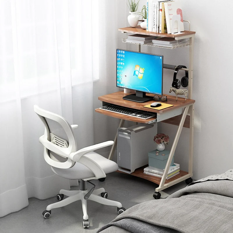 

Movable Mini Desk 70x50cm Nice Computer Desk Simple Home Study Desk Combination Multi-layer Small Table Optional Keyboard Holder