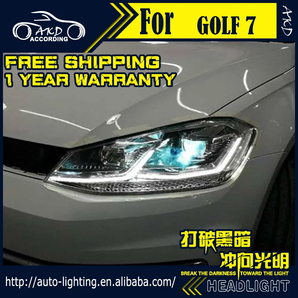 AKD автостайлинг фара для VW Golf 7 фары Golf7 обновление 5 светодиодный ная 2013 2017 DRL H7 D2H Hid