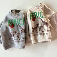childrens new winter jacket cute cartoon letter printing fleece pullover all match western style sweater 22d879