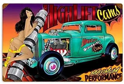 

Tin Sign Wall Decor Retro Rat Rod High Lift 12 x 8 Inch Man Cave Indoor Pub Shop Coffee Home Beer Bar Poster Metal Signs