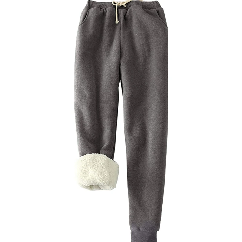 

Women Winter Pants Sweatpants Super Warm Thick Pants Drawstring Cashmere Trousers For Female Fleece Long Pants Homewear