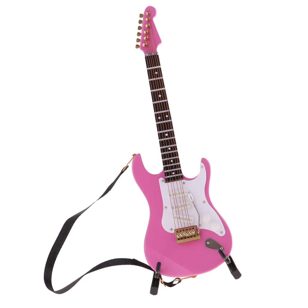 1/6 Miniature Musical Instrument Toys Stylish Pink Electric Guitar Model | Игрушки и хобби