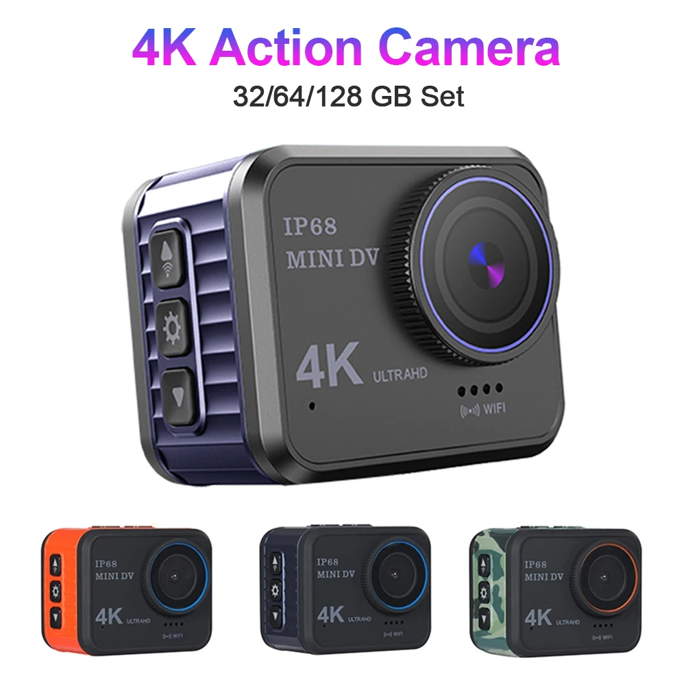 Экшн-камера 48 МП экран 1 54 дюйма 4K Ultra HD Wi-Fi 10 м | Электроника