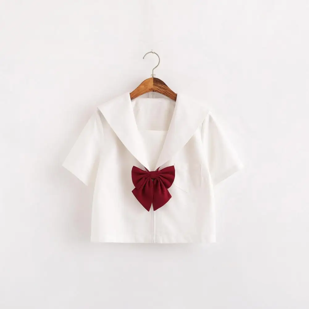 

Uniform Skirt Bow Tie Navy Collar College Style Japanese Style Orthodox Short Pleated Skirt for Women