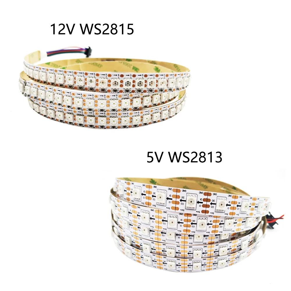 Светодиодная ленсветильник WS2815 12 В 5 WS2813 двойной сигнал индивидуально Адресуемая