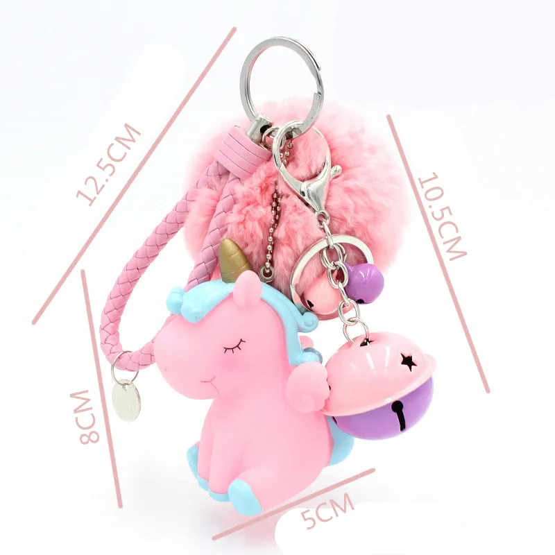 

Cute Cartoon Unicorn Keychains Fashion Creative Rainbow Horse Key Chain Pendant For Women Bag Key Chain Gifts