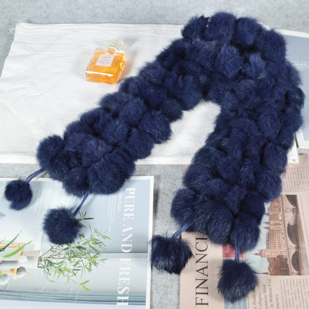 Женский шарф из натурального меха 2020 зимний теплый шейный платок кроличьего