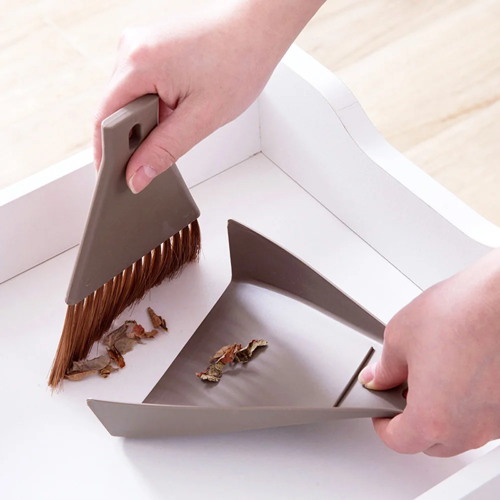 Мини настольный метла и совок набор сковородок для дома поддон куст чистящий