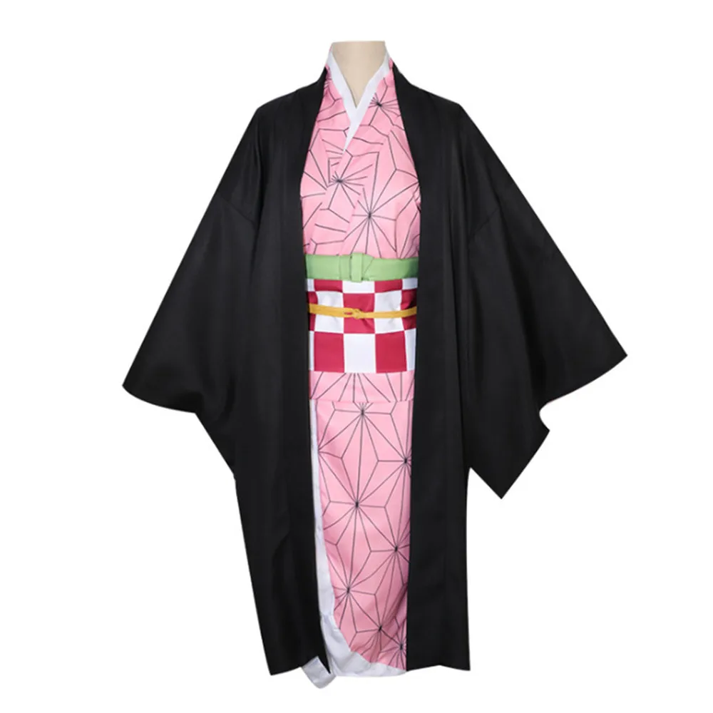 Anime Cosplay Demon Slayers Kimetsu no Yaiba Kamado Nezuko Kimono Costume Women Adult Kids Clothes images - 6